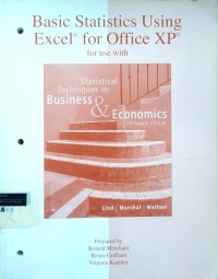 Image of Basic statistics using excel for office XP for use with statistical techniques in business and economics