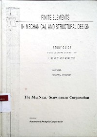Image of Finite elements in mechanical and structural design: Study guide linear static analysis