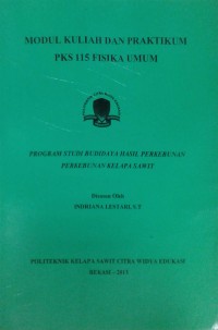 Image of Fisika umum: modul kuliah dan pratikum