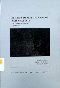 Image of Juran's quality planning and analysis: for enterprise quality