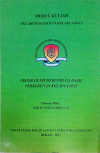 Image of Pemaneman kelapa sawit: modul kuliah