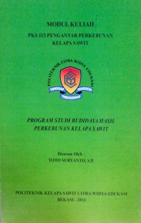 Image of Pengantar perkebunan kelapa sawit: modul kuliah