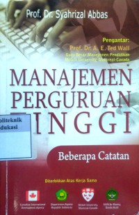 Image of Manajemen perguruan tinggi: beberapa catatan