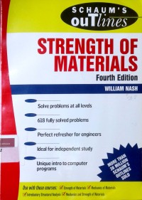 Image of Schaum's outline of theory and problems of strength of materials