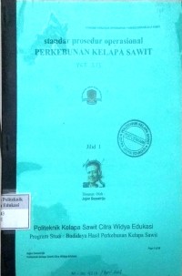 Image of Standar prosedur operasional perkebunan kelapa sawit